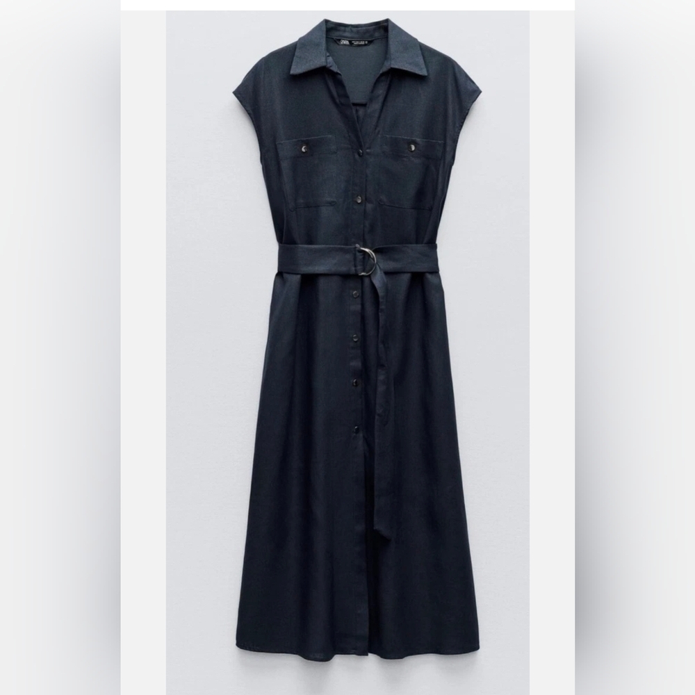 Zara Women's Navy Dress - Picture 3 of 9